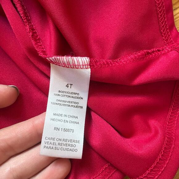 Madison Layne red ribbed gold polka dot long sleeve tutu dress SIZE 4T - Picture 4 of 5